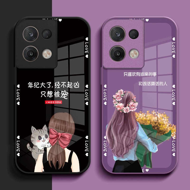 适用oppoReno8pro+手机壳PFZM10女款n8Pro+玻璃壳Ren08pro+高级Rone8pr0+奢华Ren08+保护套oopr8+全包个性