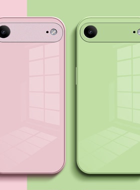 适用iphoneAir手机壳 A3518玻璃壳爱疯air红色 A35l8奢华平果 air保护套IponeAir。纯色IhoneAir全包简约硬壳