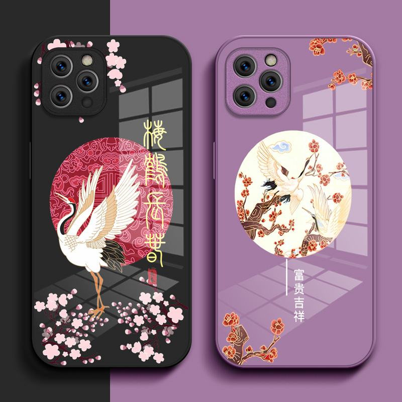 适用iphone 12pro手机壳A2408钢化玻璃壳A2220硬壳平果12pro奢华平果12pr0保护套iphoe12por高级感保护壳