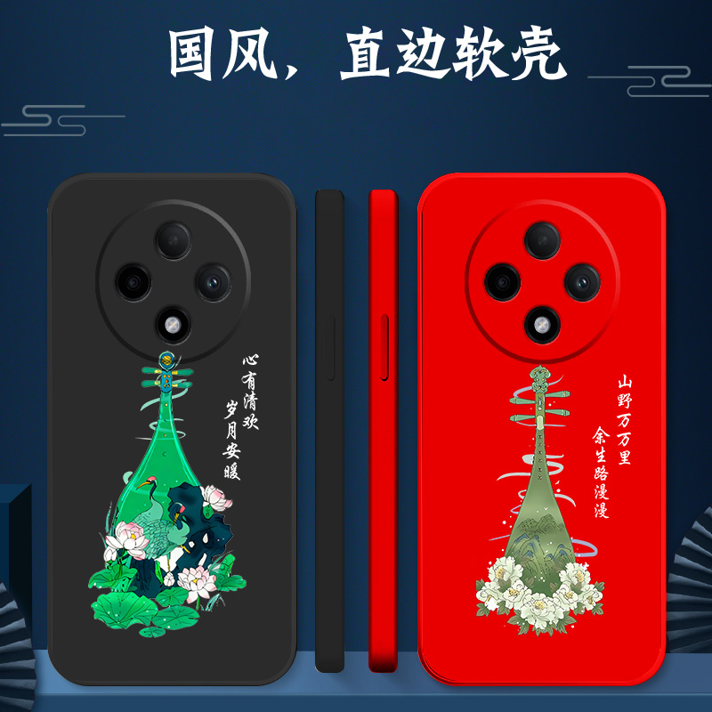 适用oppo A3pro手机壳PJY110软壳0pp0a3pr0保护套PJY1l0全包0ppoa3pro防摔oopo Α3pro创意欧珀A3pro荷花牡丹