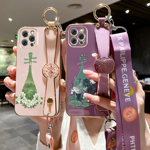 适用iphone 15pro手机壳A3104斜挎式爱疯15pro腕带支架Pg L5pro保护套iphome15pro全包平果15pr0防摔可斜背