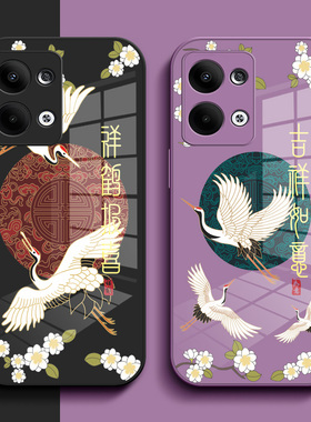 适用oppo Reno13手机壳PKM110钢化玻璃壳OoporoneL3中国风reon13保护套欧珀ren013小清新PKM11o玻璃套Rneo13