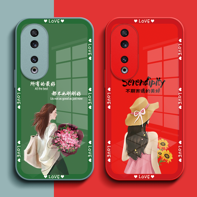 适用荣耀 90pro手机壳REP-AN00玻璃壳荣誉90pr0保护套华为honro90pro全包90pro。女款Ry90pro。奢华高级感