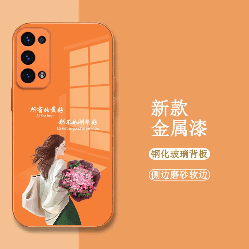 适用oppoReno6pro+手机壳PENM00玻璃壳rone6pr0+新款Rneo6pro+保护套PENMo0全包remo6pro+女款时尚奢华高级