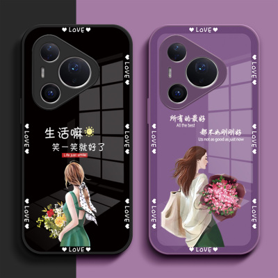适用华为Pura80手机壳HED-AL00防摔保护套创意个性高级感女款奢华外套玻璃壳全包