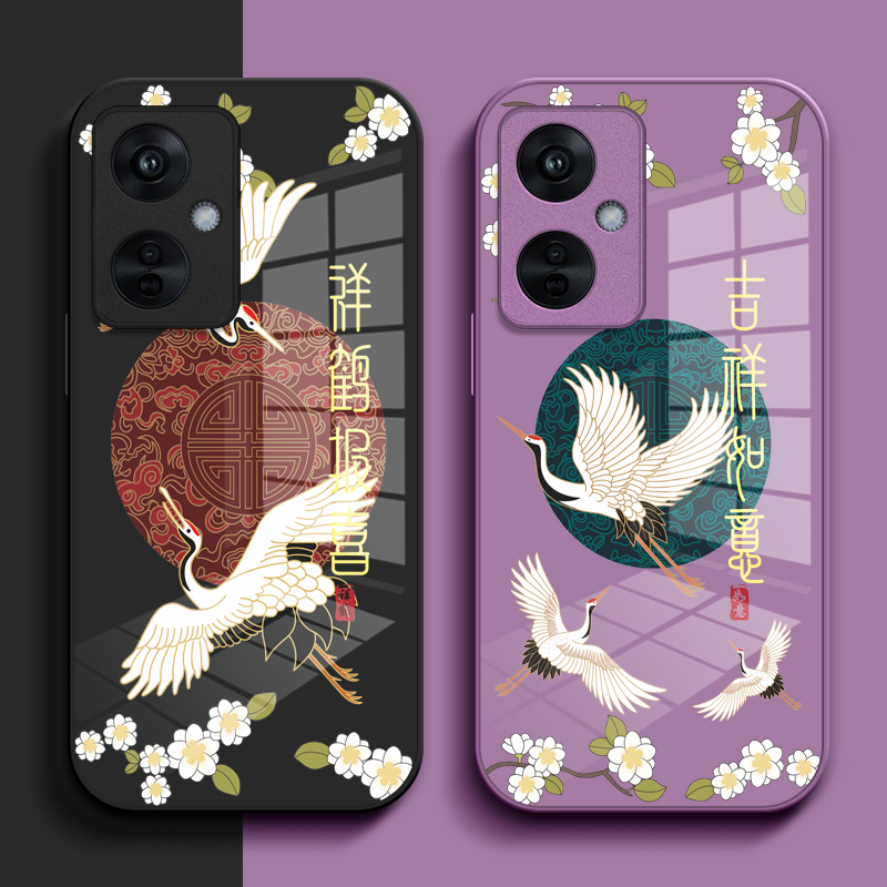 适用oppo K11x手机壳PHF110钢化玻璃壳PHFl10中国风0pp0K1lx保护套欧珀K11x小清新Oopokl1x玻璃套0ppoK11×