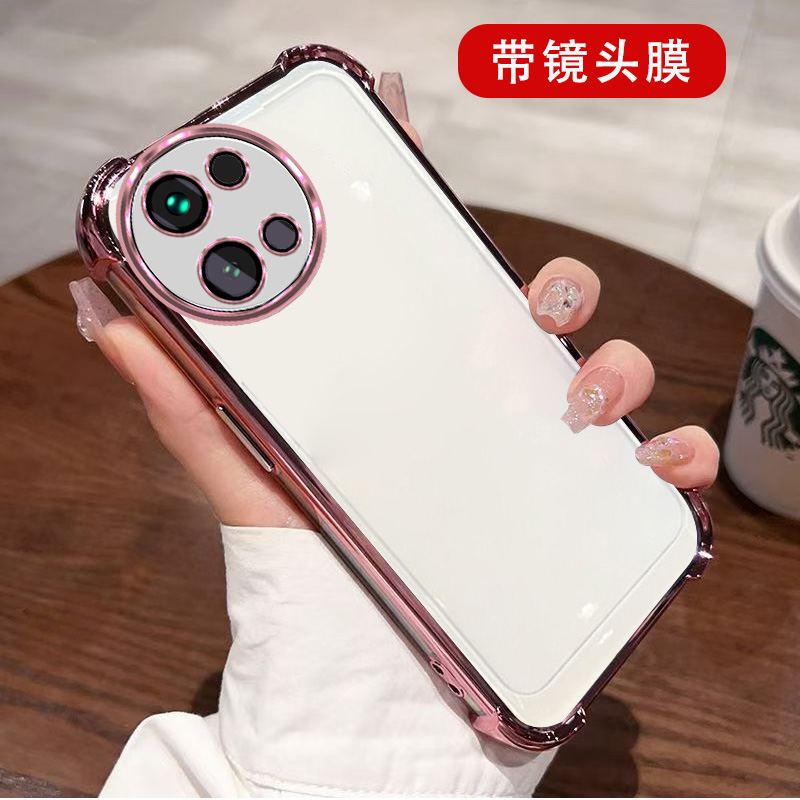 适用vivo S18e手机壳V2334A自带镜头膜VoS18e镜头保护套vovis18e镜头全包viv0S18e气囊防摔VlvoS18e透明