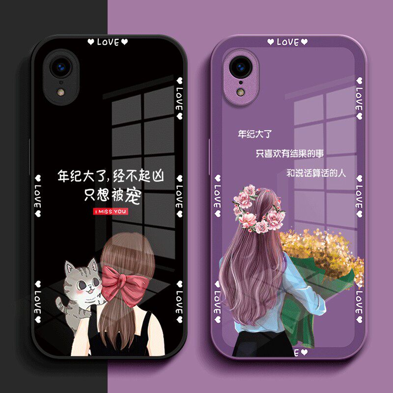 适用iphoneXr手机壳A2108女款pgxr玻璃壳rx高级平果xr奢华苹果差R保护套ihone xr全包ihonex