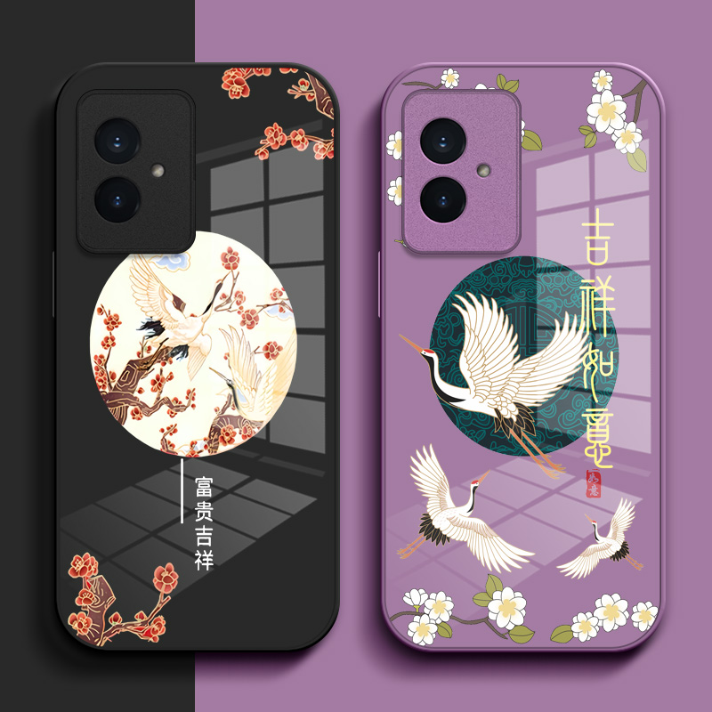 适用荣耀100手机壳MAA-AN00中国风H0nor100玻璃壳HONOR L00钢化玻璃壳100简约荣誉1o0。小清新10o个性保护套