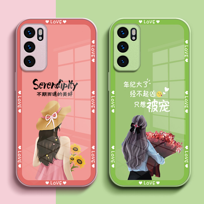 适用oppo Reno6pro手机壳PEPM00玻璃壳0pporeon6pro硬壳0PP0Ren06pr0女款6pro保护套rneo6pro全包奢华高级感