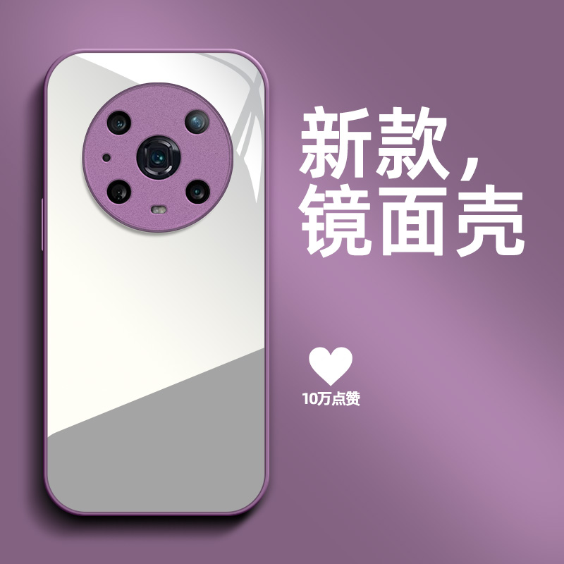 适用荣耀 Magic4pro手机壳LGE-AN10镜面magci4Pro带化妆镜荣誉Mgaic4pro保护套mag1c4pro防摔高级感补妆镜