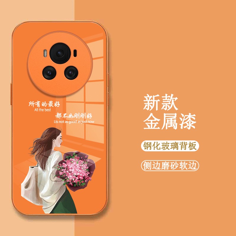 适用荣耀Magic6手机壳BVL-AN00玻璃壳HONORmαgic6新款BVL-AN0o保护套Magic6全包荣誉maglc6女款时尚奢华高级