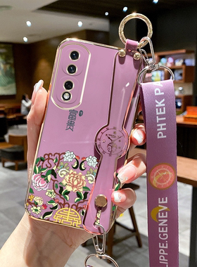 适用荣耀80pro手机壳ANP-AN00腕带HONOR8opro可斜挎荣誉80pr0新款ANP-AN0o保护套全包防摔斜跨斜背肩挎