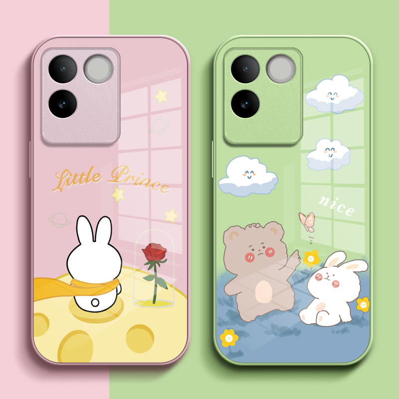 适用vivoS17e手机壳V2285A卡通VlvoS17e套子Vovis17e全包Vos17e。玻璃Viv0S17e女孩Viviosl7e外套保护套可爱