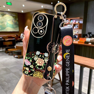 适用华为Nova12手机壳BLK-AL00腕带Noval2可斜跨BLK-ALo0保护套hwN0va12全包化为Novα12。防摔斜挎软壳斜背