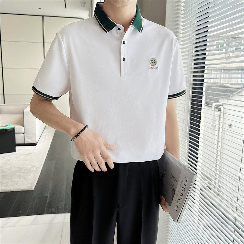 青年男生夏季短袖Polo衫轻熟风抖音直播高品质刺绣t恤C203A-8827,男装T恤,电商C208A
