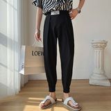 春季男士新款魔术贴束脚裤轻熟风纯色高品质哈伦裤C203A-6680-P58，男装休闲裤，电商C208A