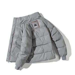 冬季男士反光千鸟格立领棉衣拉链休闲短款加厚外套C203-1039-P128,男装棉衣,电商C208A