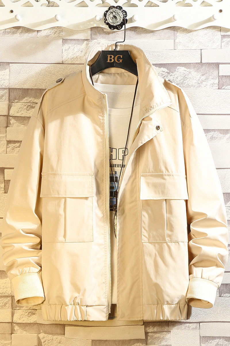 春秋季夹克男潮牌立领宽松外套日系工装上衣C203A-5072-P60控88,男装夹克,电商C208A