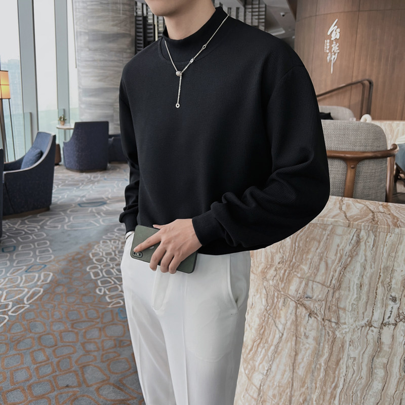 春秋季男生宽松圆领休闲卫衣轻熟风华夫格长袖外套C203A-8801-P58,女装短外套,电商C208A