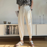 春季男士新款魔术贴束脚裤轻熟风纯色高品质哈伦裤C203A-6680-P58，男装休闲裤，电商C208A