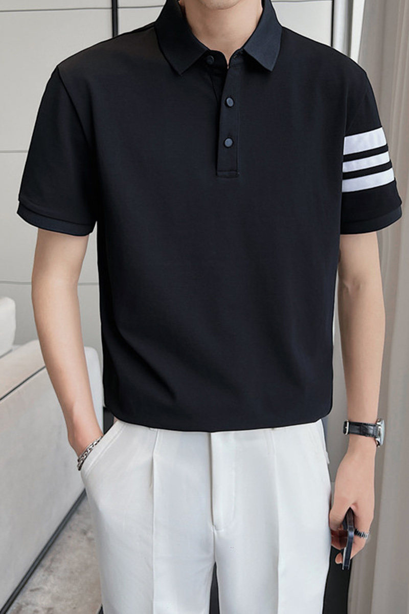 抖音短袖Polo衫夏季男士袖子拼色t恤C203A-8805-P58,男装T恤,电商C208A