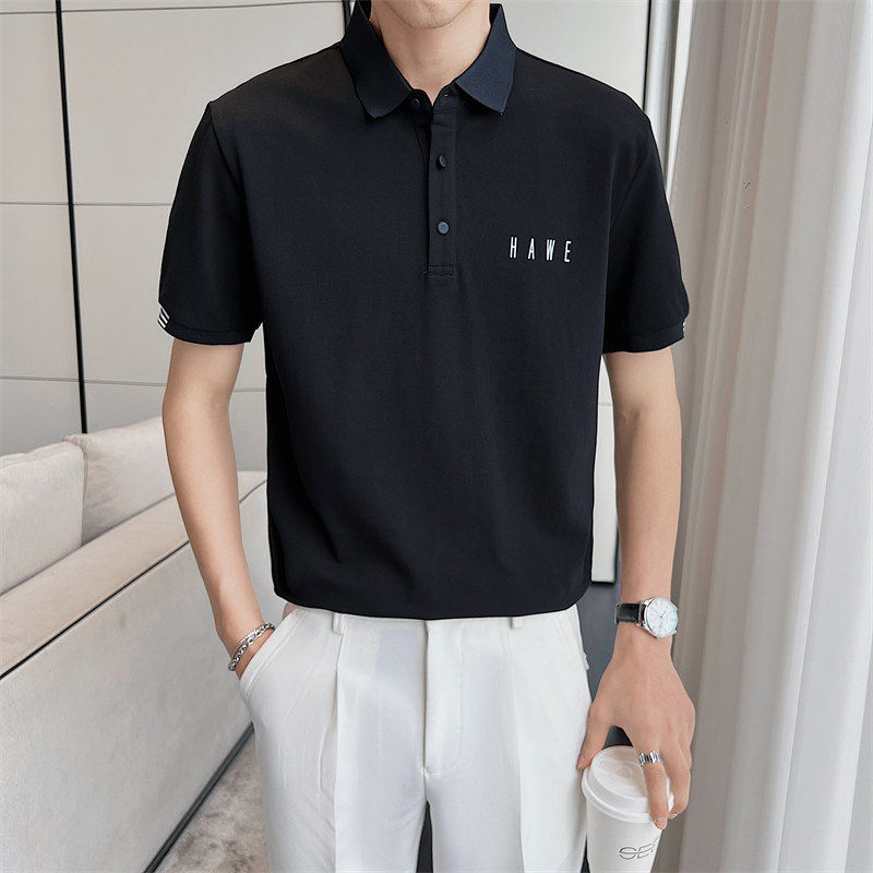 夏季青年男士翻领Polo衫轻熟风薄款休闲T恤抖音直播短袖上衣8802,男装T恤,电商C208A