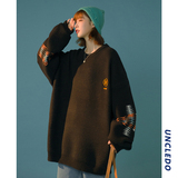 毛衣女外穿春秋季宽松复古美式字母印花慵懒风针织上衣5100，男装针织衫/毛衣，电商C208A