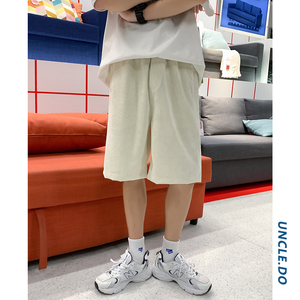 灯芯绒裤子男夏季5分短裤港风宽松运动裤潮牌潮流ins百搭6009