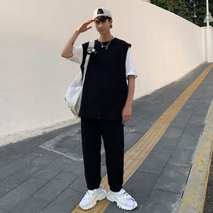 英伦学院风秋季套装华夫格背心坎肩针织羊毛情侣男女同款tz3011图片