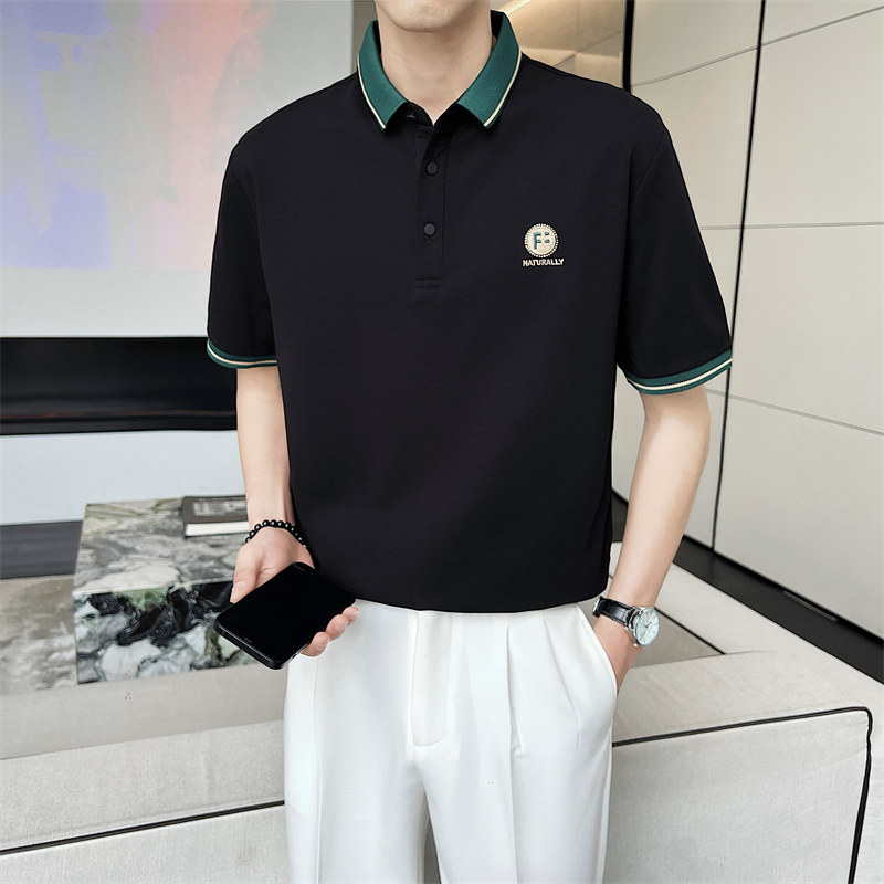 青年男生夏季短袖Polo衫轻熟风抖音直播高品质刺绣t恤C203A-8827,男装T恤,电商C208A