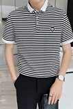 2025夏季新款男士潮流t恤时尚百搭翻领休闲Polo衫C203A-5221P48，男装T恤，电商C208A