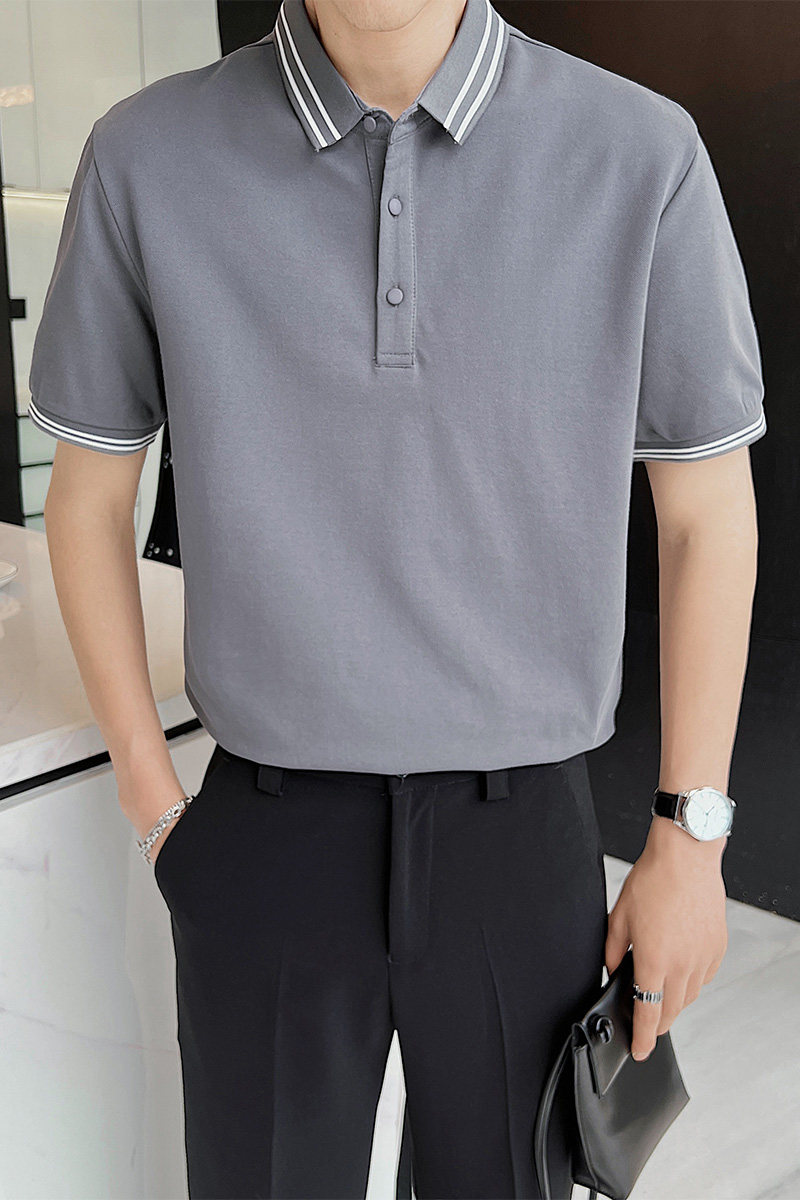 轻熟风夏季青少年短袖t恤时尚休闲男士商务Polo衫C203A-8804-P58,男装T恤,电商C208A