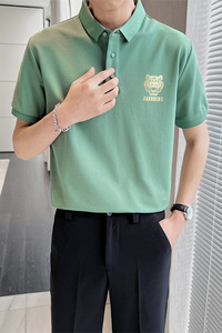 2025夏季青年男士翻领Polo衫轻熟风抖音直播高品质短袖T恤男8803图片