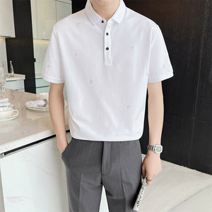 夏季男士新款短袖Polo衫2022潮牌刺绣翻领T恤男C203A-8815-P58图片