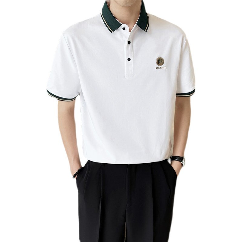 青年男生夏季短袖Polo衫轻熟风抖音直播高品质刺绣t恤C203A-8827,男装T恤,电商C208A