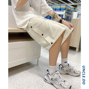 灯芯绒裤子男夏季5分短裤港风宽松运动裤潮牌潮流ins百搭6009图片