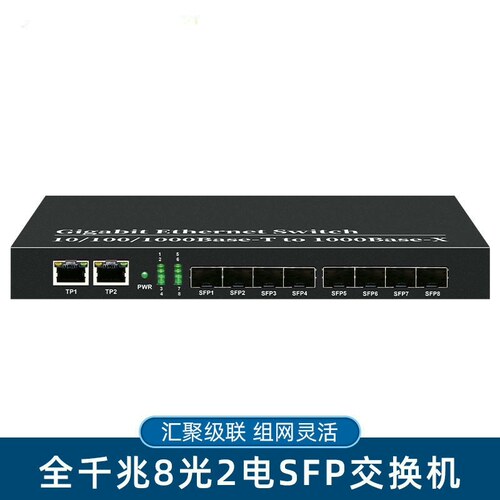 千兆SFP光纤收发器8光2电