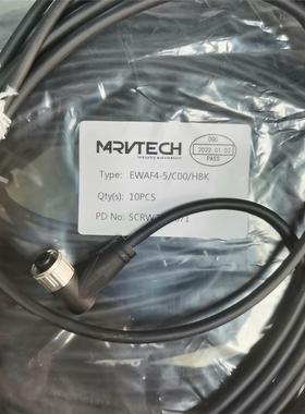 接近开关连接线4芯，EWAF4-5/C00/HBK，5米议价