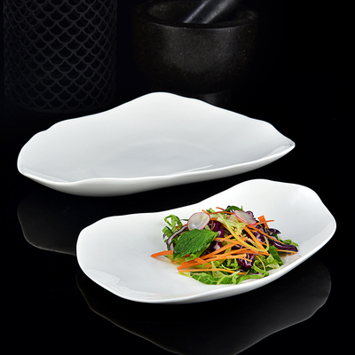 纯白色高级感不规则冷菜盘