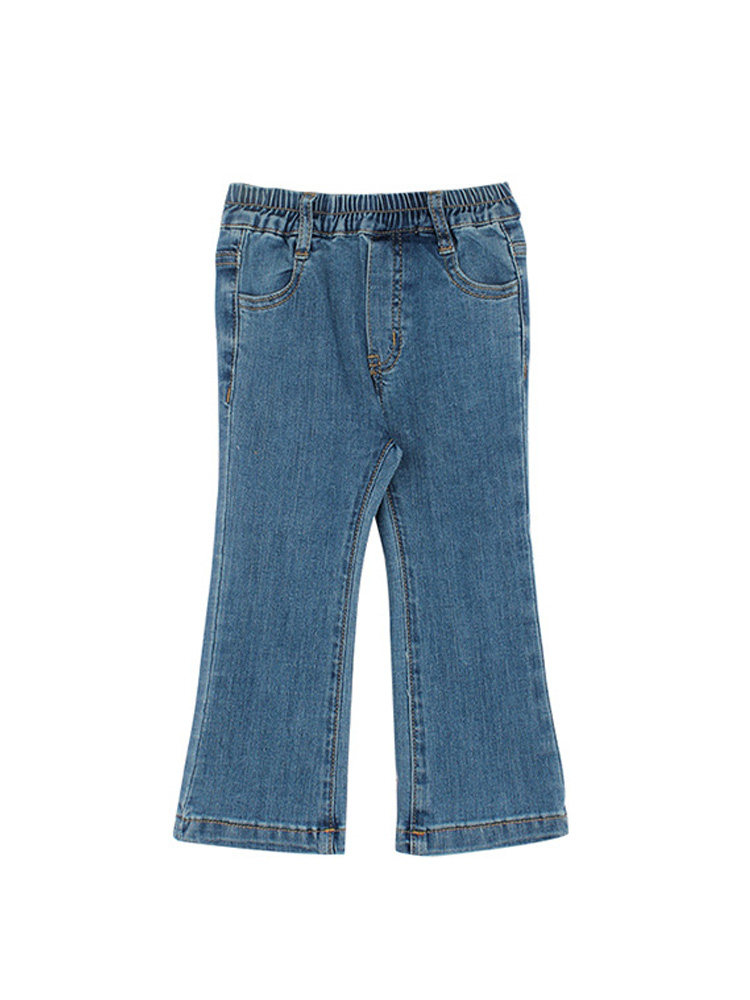 GIRLS AUTUMN JEANS 2024 AUTUMN CLOTHES NEW BABY GIRL FOREIGN KOREAN VERSION OF FOREIGN SLIM STRETCH BELL BOTTOMS TIDE