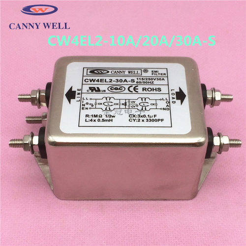 电源滤波器CW4EL2-30A-S CW4EL2-20A-S双级CW4EL2-10A-S单相CANNY