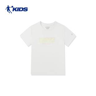 中国乔丹童装女童短袖t恤儿童夏中大童吸湿排汗运动上衣T9422143