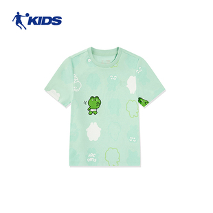 中国乔丹童装儿童2024夏季新款男童短袖T恤小童速干冰感运动上衣