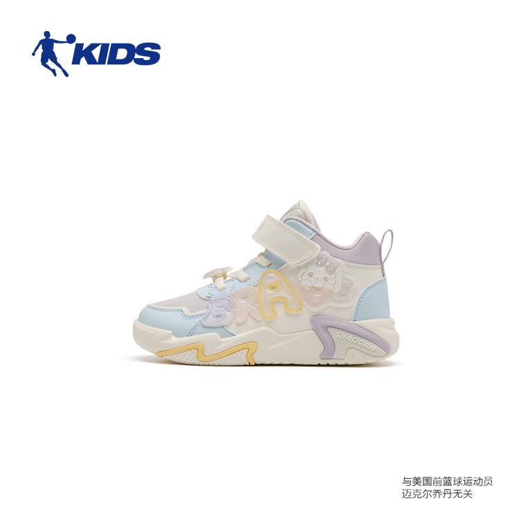 乔丹童鞋儿童高帮板鞋2025秋冬款女小童可爱皮面休闲鞋女童运动鞋