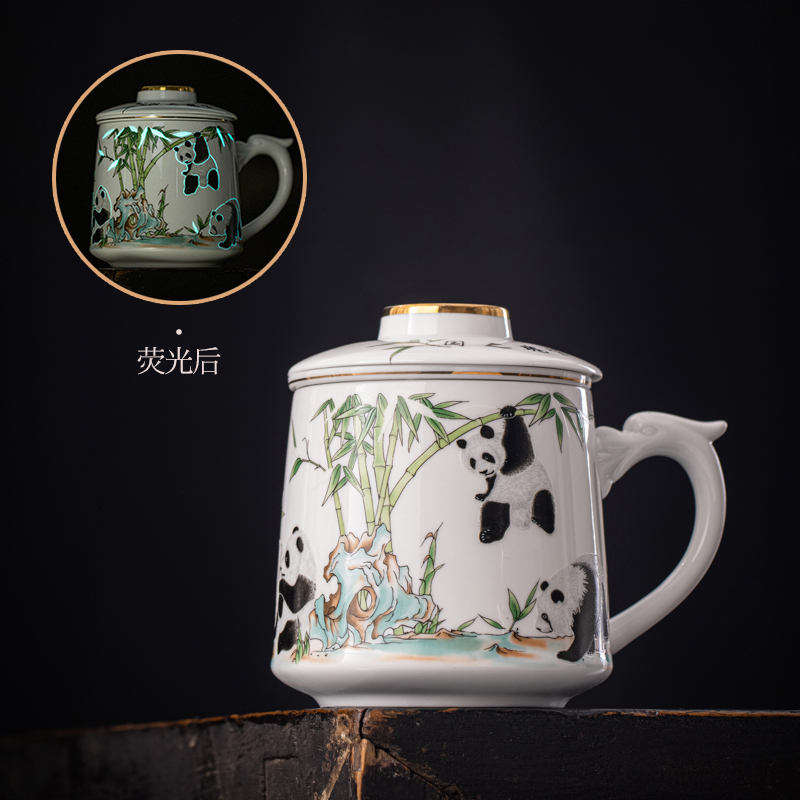 熊猫元素陶瓷办公杯活动开业礼物