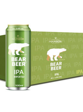 德国进口哈尔博Harboe豪铂熊Bear Beer IPA啤酒500mlx24罐 5.6度