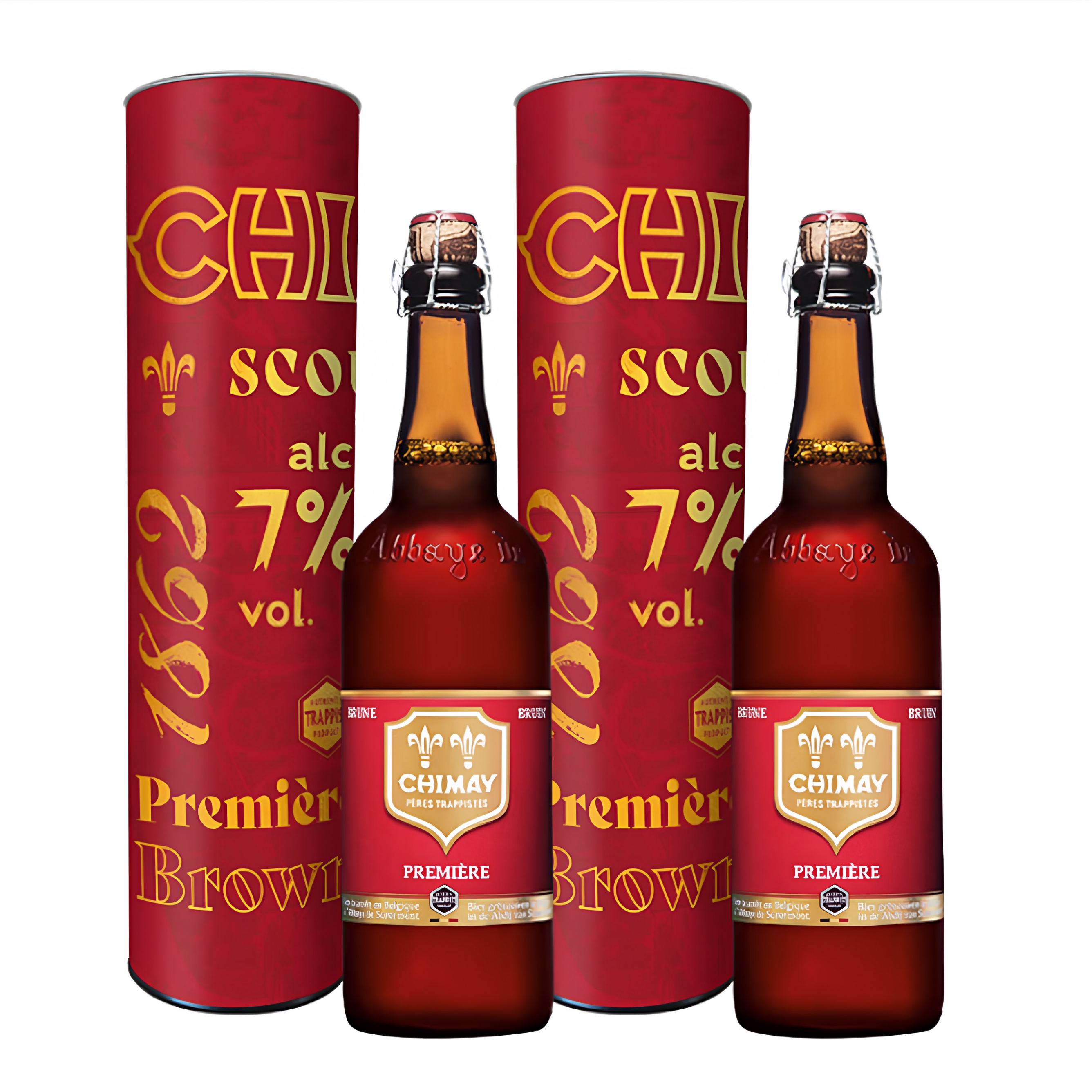 智美Chimay红帽啤酒修道士精酿 双料艾尔750mlx2瓶比利时进口