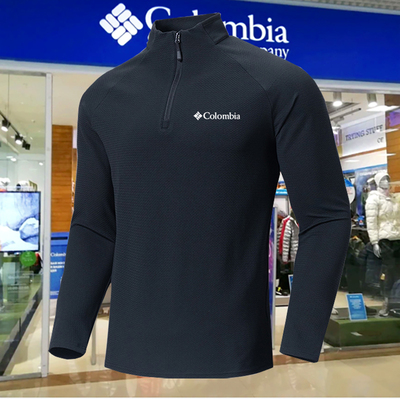 哥伦折扣长袖卫衣男士春秋季运动休闲吸湿透气保暖立领半拉链卫衣