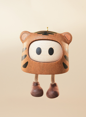 原上城原创实木小老虎生肖挂件啸啸虎创意摆件日常送礼